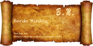Berde Mihály névjegykártya