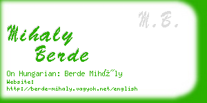 mihaly berde business card